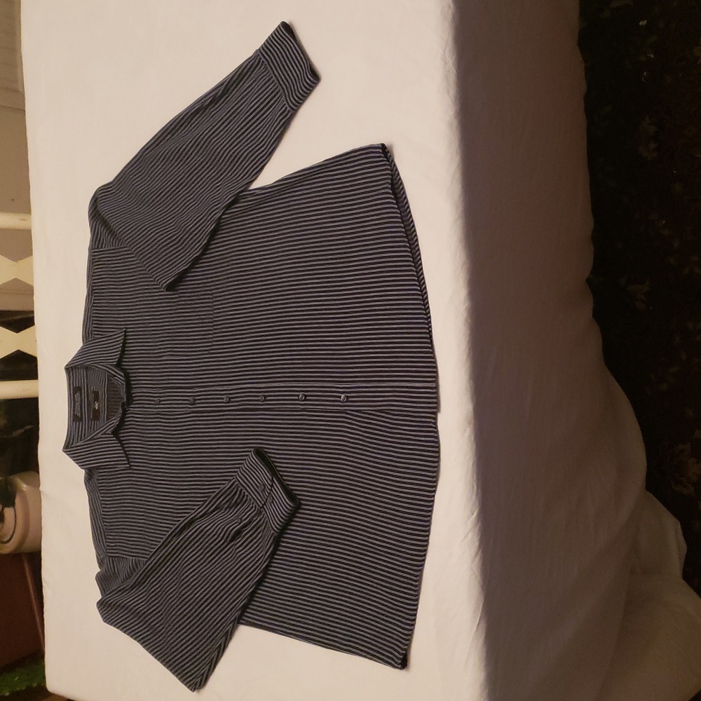Beverly Hills Polo Club Men's Navy Striped Shirt